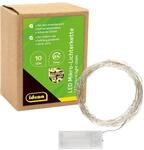 Idena 31114 - LED Micro Lichterkette mit 10 LEDs in Warmwei&szlig;, 6 Stunden Timer