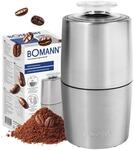 Bomann&reg; Kaffeem&uuml;hle elektrisch | f&uuml;r 60g Kaffeebohnen | Mahlgrad variabel 