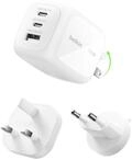Belkin BoostCharge Pro 70W 3-Port GaN Ladeger&auml;t USB C mit Reisestecker-Set 