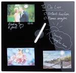 Relaxdays Magnettafel, beschreibbar, inkl. 3 Magnete & Stift, schwarz