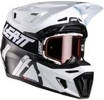 Helm MIT Brille LEATT KIT Moto 9.5 V26 Carbon/White (59-60 cm) L