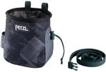 PETZL SAKA Chalkbag Dark Gray ergonomisch, Kletter Chalk Bag aus recyceltem Material,