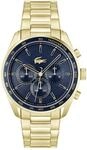 Lacoste Chronograph Quarz Uhr f&uuml;r Herren Kollektion Boston mit Goldfarben