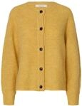 SELECTED WOMEN Damen Slflulu Ls Knit Short Cardigan Noos, Ochre, Large