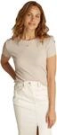 Tommy Jeans Damen T-Shirt Kurzarm Essential Rib Slim Fit