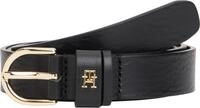 Tommy Hilfiger Damen G&uuml;rtel Essential Effortless 2,5 cm Lederg&uuml;rtel, Schwarz