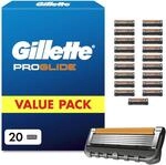 Gillette Proglide Rasierklingen Herren, 20 Original Ersatzklingen, Schwarz