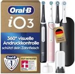 Oral-B iO Series 3 Elektrische Zahnb&uuml;rste, Doppelpack, Schwarz/Rosa | Inkl. 4