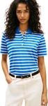 Tommy Hilfiger Damen Poloshirt Kurzarm 1985 Pique Regular Fit, Blau (Breton STP Blue