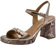 Tamaris Damen Sandalette mit Blockabsatz, metallic, 36 EU