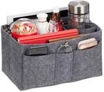 Relaxdays Taschenorganizer Handtasche, Filz, entnehmbare F&auml;cher,