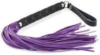 Erotic Fashion Peitsche 35 cm, mit lila-schwarz Leder Peitsche 38 Str&auml;ngen, 1er-Pack