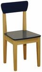 roba Kinderstuhl, Stuhl mit Lehne f&uuml;r Kinder, Holz natur und blau lackiert, HxBxT: