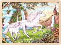 Einlegepuzzle Einhorn: 40 x 30 x 0,8 cm, Holz, 48 Teile, per St&uuml;ck