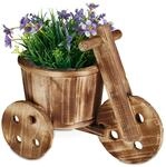 Relaxdays Blumenfahrrad, Gartendeko, drau&szlig;en, Blumenkarre zum Bepflanzen, H x...