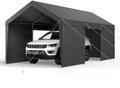 VEVOR Carport, 3,05x6,09x2,87 m Auto&uuml;berdachung, Zeltgarage mit abnehmbaren