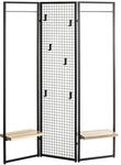HAKU M&ouml;bel Standgarderobe, eiche, schwarz, MDF, Metall - Ma&szlig;e: B 133 x H 175...