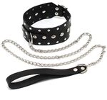 Erotic Fashion Halsband mit Leine, schwarz Leder Verstellbar, 1er-Pack (1 x 1...