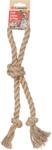 Flamingo Hundespielzeug Hanf Kush Zugseil mit 3 Knoten braun - 35x8x5cm - Mit Griff -