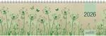 Zettler Tischquerkalender 1W/2S Graspapier 2026 &ndash; Wochenkalender 32 &times; 11 cm,...