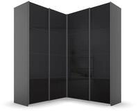 Rauch M&ouml;bel Quadra Schrank Eckschrank Schwebet&uuml;renschrank, Grau metallic-Glas