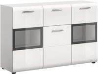 xonox.home &ndash; Sideboard Ice 125x81x37 cm in wei&szlig; Hochglanz und wei&szlig; &ndash; Modernes