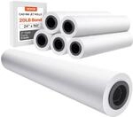 VEVOR Gro&szlig;formatpapier Plotterpapier 45,7 m x 61 cm 6 Rollen CAD-Bond-Rollen...