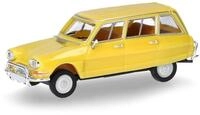 Herpa Modellauto Citroen AMI 6 Break, zinkgelb, Miniatur im Ma&szlig;stab 1:87,