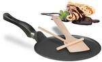 Relaxdays Cr&ecirc;pepfanne mit Teigverteiler & Holzspatel, induktionsgeeignet,...