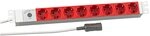 EFB Elektronik 691698K Steckdosenleiste, 2 m, 8 AC-Ausg&auml;nge, Rot, Wei&szlig;