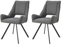 xonox.home &ndash; 4 Fu&szlig; Stuhl Helen 56x91x63 cm Anthrazit 2er Set &ndash; Zeitloser