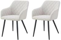 xonox.home &ndash; 4 Fu&szlig; Stuhl Lea mit Armlehne 56x83x60 cm Creme 2er Set &ndash;