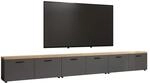 trendteam smart living Baggio TV-Schrank Grau/Eiche TV-M&ouml;bel mit 3 Lowboards...