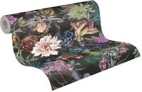 A.S. Cr&eacute;ation Tapete Blumenoptik Dunkel Schwarz Gr&uuml;n Vlies Blumentapete...