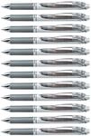 Pentel EnerGel XM BL77 Gelschreiber mit Druckmechanik, grau (12 St&uuml;ck)