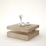 FORTE Coffee Tables Couchtisch mit Ablagefl&auml;che und rotierender Tischplatte,