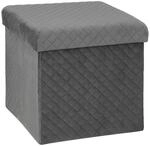 5five - klappbarer sitzsack 31x31cm "mix n modul" velours grau