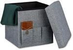 Relaxdays Faltbarer Sitzhocker 38 x 38 x 38 cm stabiler Sitzcube mit 3...