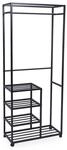 M2 Kollektion Andorra &ndash; Moderner Kleiderst&auml;nder, 75x183x35 cm | Schwarz | Mit