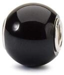 Trollbeads Charm Runder Schwarzer Onyx aus Edelstein in der Farbe Schwarz,