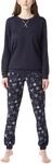 Merry Style Damen Lang Zweiteiliger Schlafanzug aus Baumwolle Pyjama Set Winter