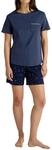 CALIDA Sweet Dreams Kurz-Pyjama, Schlafanzug Damen, aus 100% Baumwolle, Hose mit