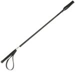 Rimba Reitgerte aus Leder mit Nylon umwickelt Schwarz 65cm