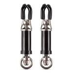 Rimba Bondage Play Brustklammern (per Paar), Schwarz/Silber, 7,8x&Oslash; 1,4 cm