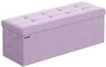 SONGMICS Sitzhocker mit Stauraum, klappbare Sitzbank, 38 x 110 x 38 cm Fu&szlig;bank,
