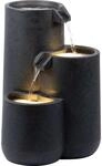 dobar&reg; Gartenbrunnen Brahma mit LED-Beleuchtung - Springbrunnen 3-stufig aus