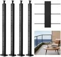 VEVOR Kabelgel&auml;nderpfosten, 4er-Pack, 914x25,4x50,8 mm, vorgebohrte horizontale