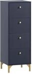 Schildmeyer Kommode Alfa 155476, Nachtblau/goldfarben, 40 x 40 x 116,7 cm