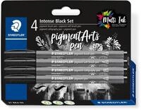 STAEDTLER pigment brush intense black Set, unterschiedliche Brush, Soft Brush,