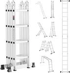 VEVOR Mehrzweckleiter, 7-in-1-Multifunktionsleiter, Teleskopleiter mit A-Rahmen...